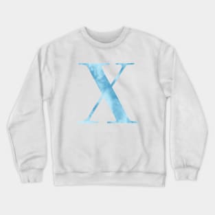 Clouds Blue Sky Initial Letter X Crewneck Sweatshirt